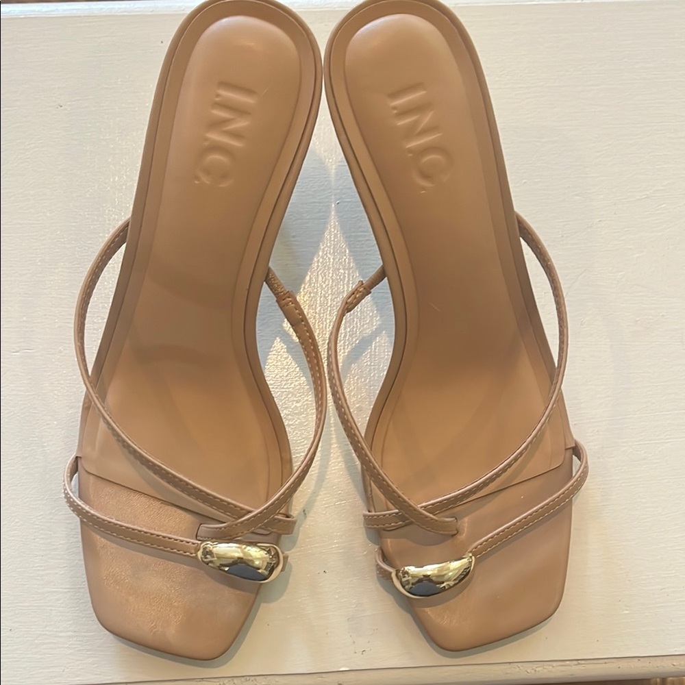 INC International Concepts Women's Tan Strappy Sandals